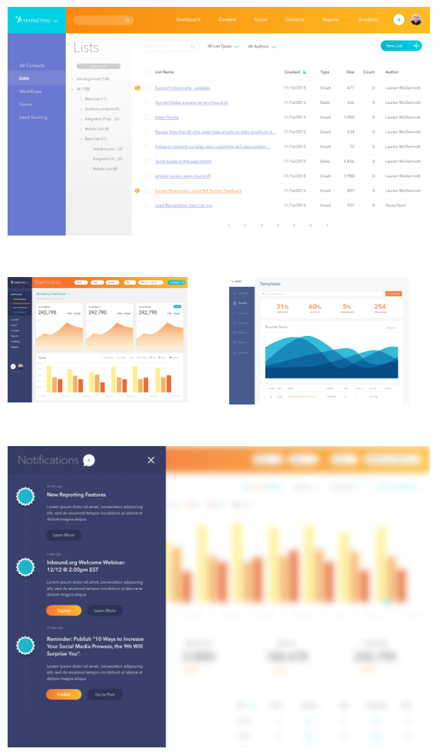 HubSpot design concepts - new colors, fonts, etc.