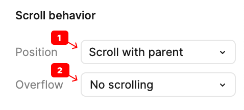 Scroll behavior